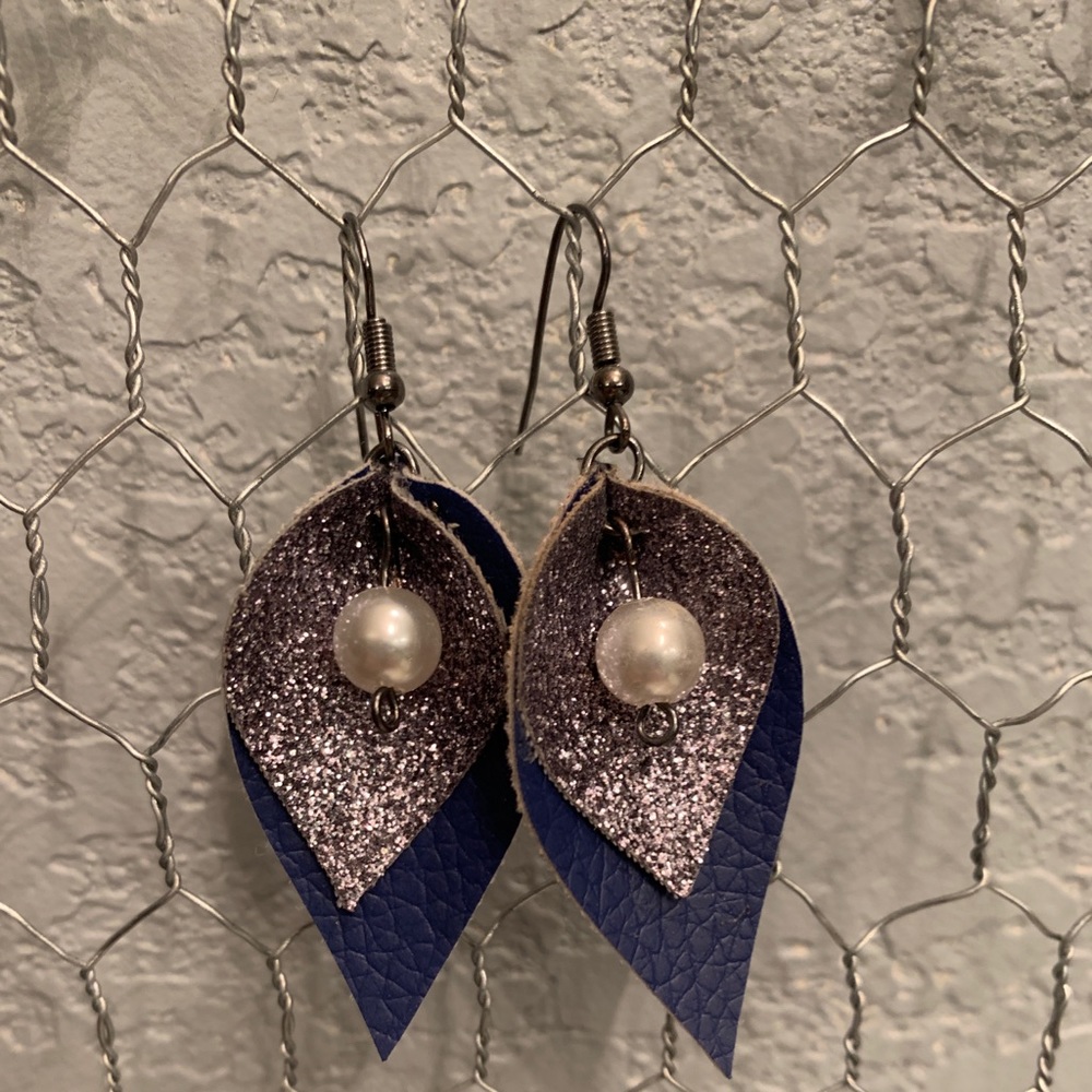 Navy & Silver earrings